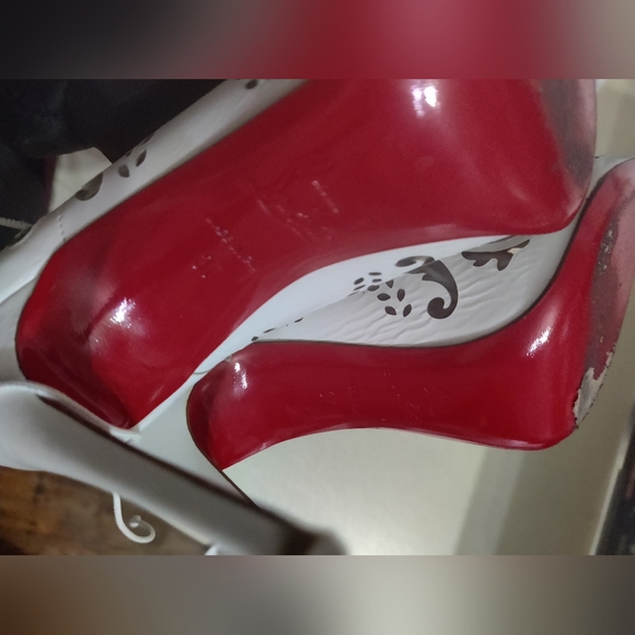 Christian Louboutin Sylvieta Lasercut White Lace-Up Heels US6.5 37 - Picture 5 of 12